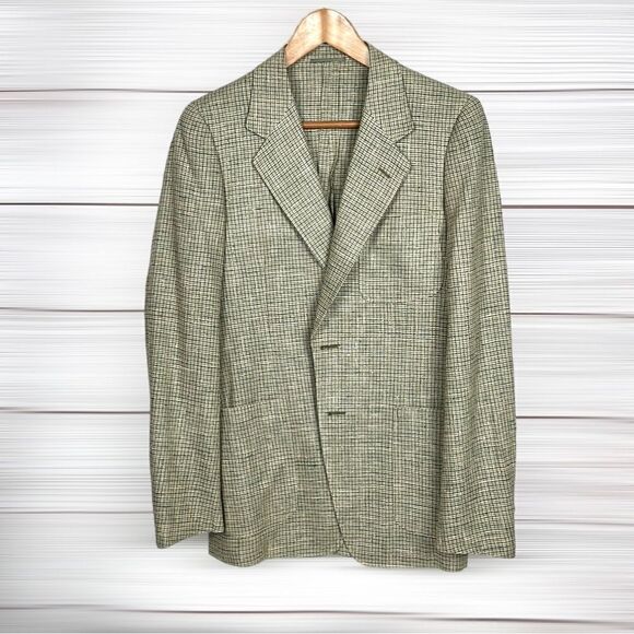 CERRUTI 1881 Vintage Silk Lightweight Blazer Taupe Single Breasted Fitted 34L - Picture 2 of 16
